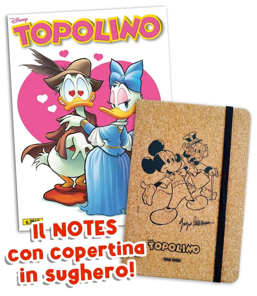 TOPOLINO 3612 + NOTES IN SUGHERO DI TOPOLINO