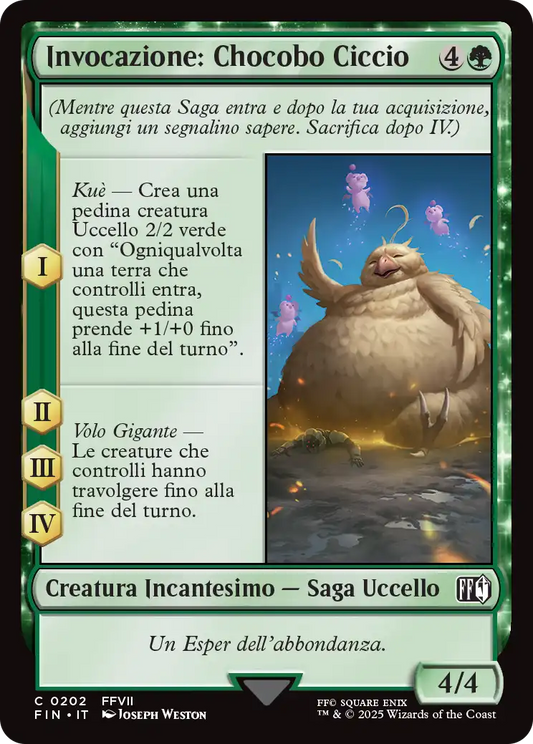 Final Fantasy foil 574 Invocazione: Chocobo Ciccio foil