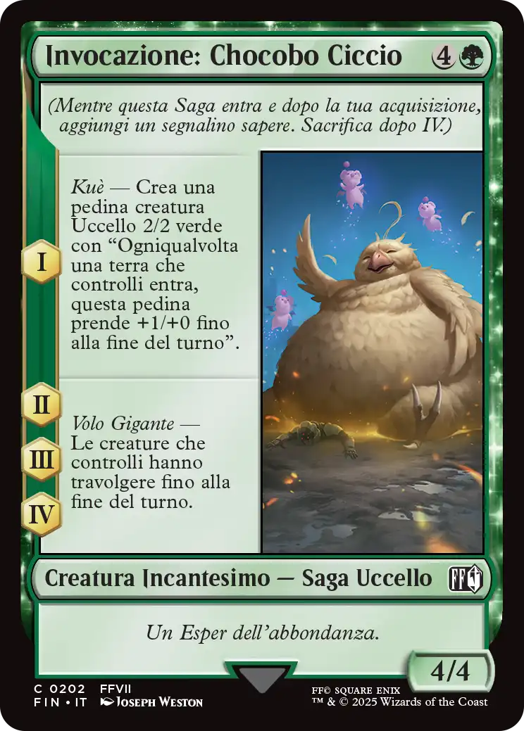 Final Fantasy 202 Invocazione: Chocobo Ciccio