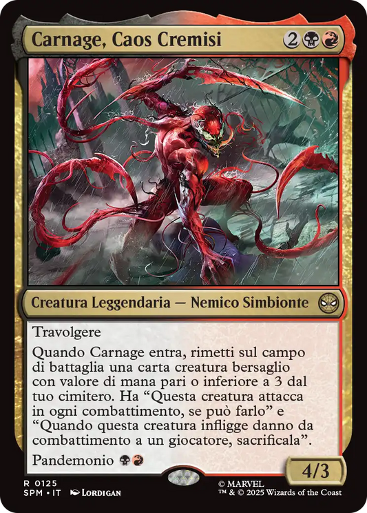 Magic Marvel Spider-man 125 Carnage, Caos Cremisi