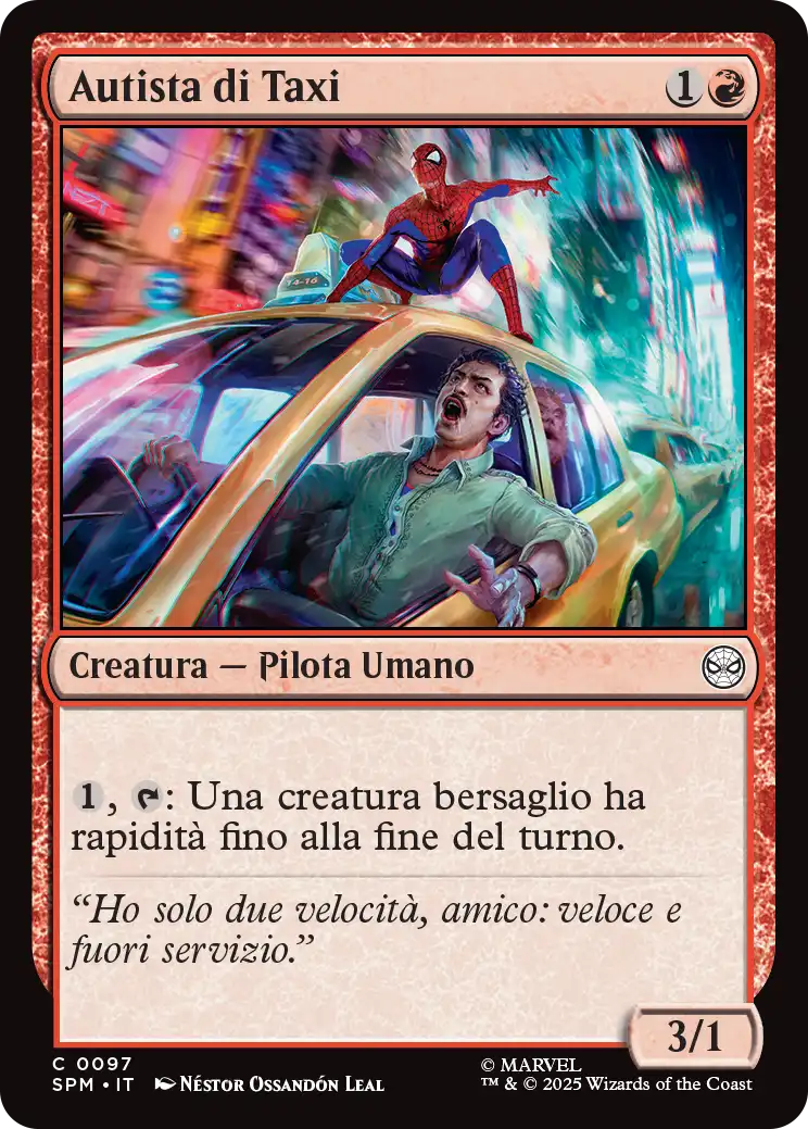 Magic Marvel Spider-man 310 Autista di Taxi foil