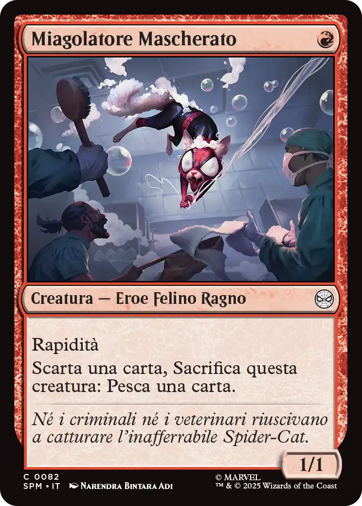 Magic Marvel Spider-man 306 Miagolatore Mascherato foil