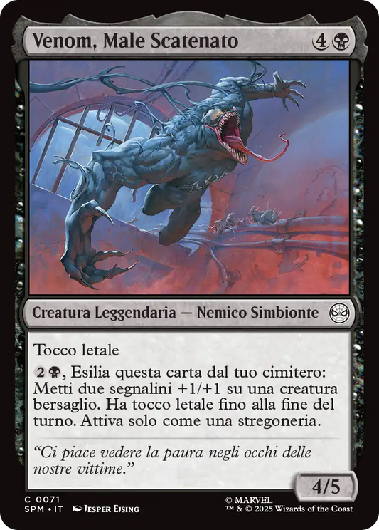 Magic Marvel Spider-man 71 Venom, Male Scatenato