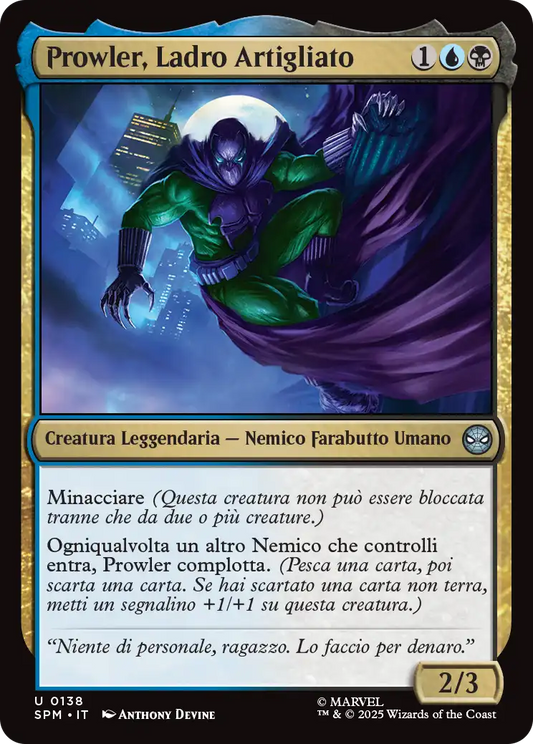 Magic Marvel Spider-man 138 Prowler, Ladro Artigliato