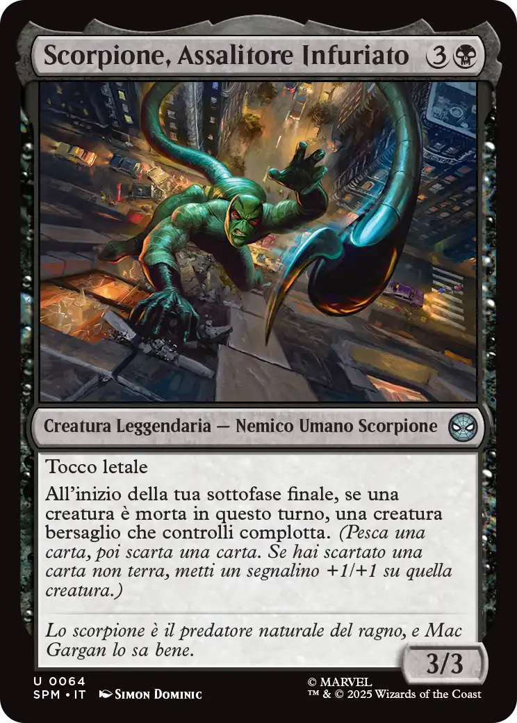 Magic Marvel Spider-man 299 Scorpione, Assalitore Infuriato foil