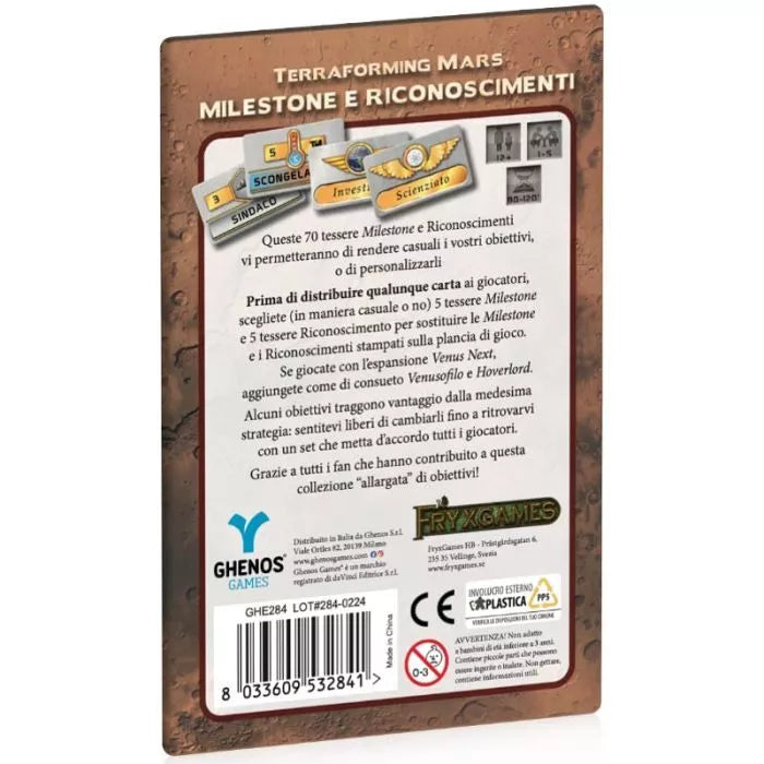 Terraforming Mars Milestone e Riconoscimenti