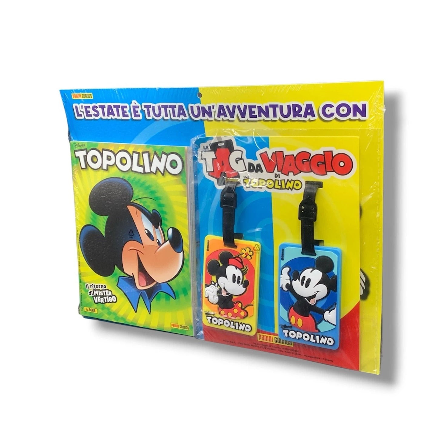 TOPOLINO 3685 + gadget CON LE TAG DA VIAGGIO DI TOPOLINO