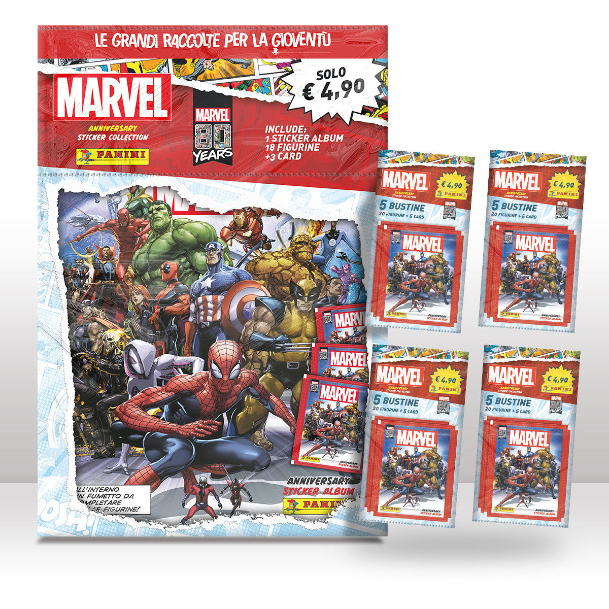 MARVEL ANNIVERSARY STICKER ALBUM MULTIPACK, PANINI STICKERS, nuvolosofumetti,
