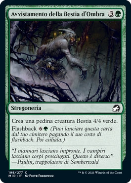 Innistrad caccia di mezzanotte 198 Avvistamento della Bestia d'Ombra