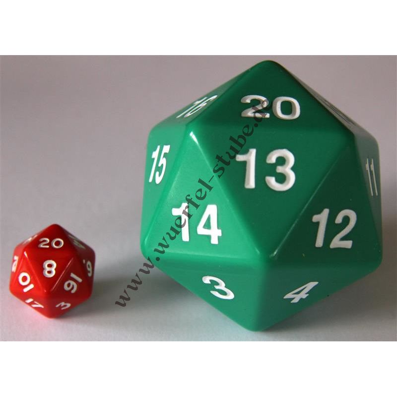 Dado 55mm green D20