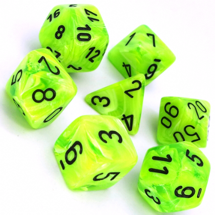 Dadi set da 7 in box Signature (in box trasparente) (in box trasparente)-CHESSEX- nuvolosofumetti.