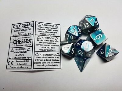 Dadi set da 7 Gemini Polyhedral (in box trasparente) (in box trasparente)-CHESSEX- nuvolosofumetti.