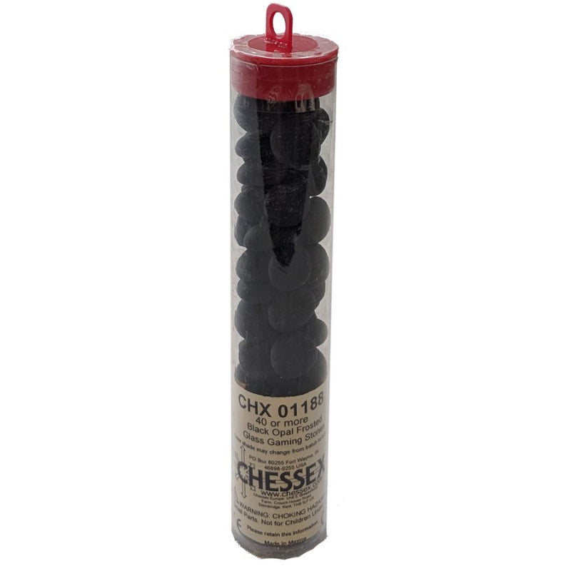 Glass Gaming Stones Tube (40+) - Black Opal Frosted
