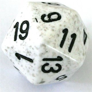 Dado 34mm D20 Speckled Arctic Camo, CHESSEX, nuvolosofumetti,