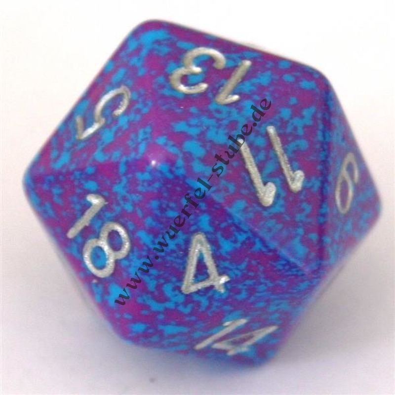 Dado 34mm D20 Speckled Silver Tetra