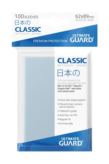 Classic Soft Sleeves Japanese Size Transparent (100)
Taschine protettive (Yu-Gi-Oh Size)