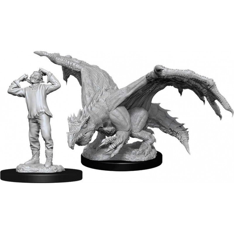 D&D Nolzur’s Marvelous Miniatures:Green Dragon Wyrmling & Afflicted elf