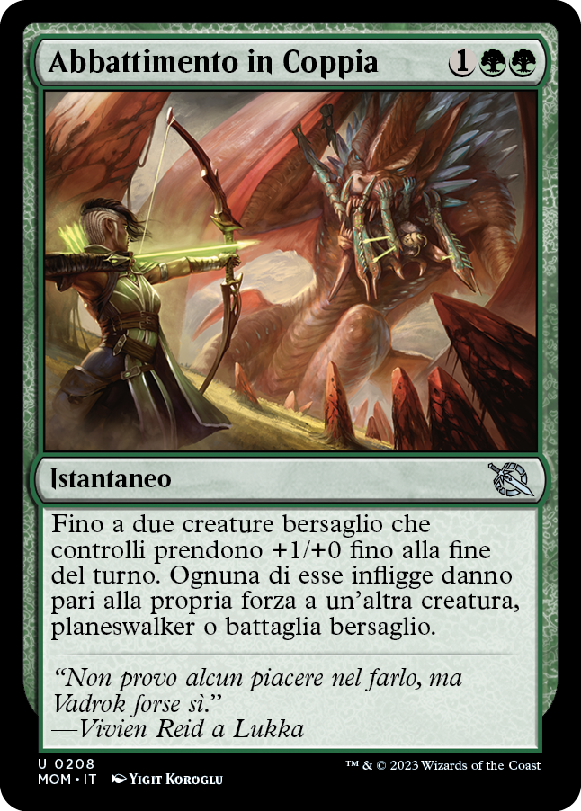 ABBATTIMENTO IN COPPIA Avanzata delle macchine 208