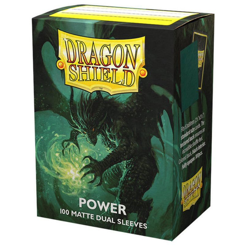 100 Dual Matte Sleeves - Metallic Green/ Power