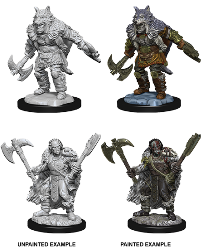D&D Nolzur's Marvelous Unpainted Miniatures: Male Half-Orc Barbarian-WIZKIDS/NECA- nuvolosofumetti.