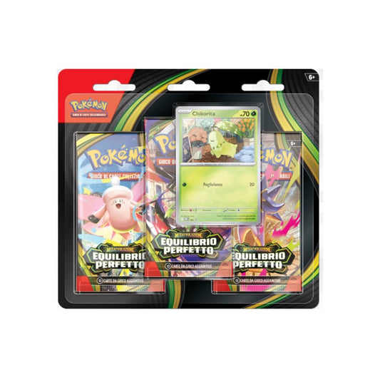 Pokemon Equilibrio Perfetto 3 Bustine/Pack Blister con promo Chikorita Italiano