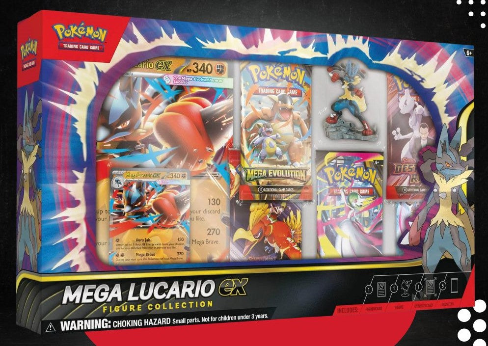 Pokemon collezione con statuina MEGA LUCARIO EX