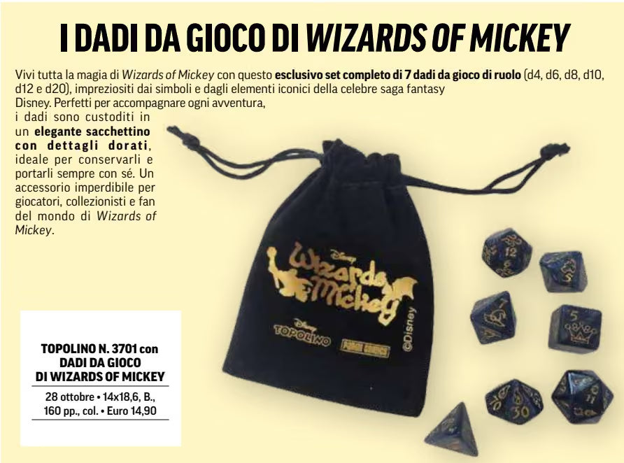 TOPOLINO 3700 CON GADGET DADI DA GIOCO DI WIZARDS OF MICKEY