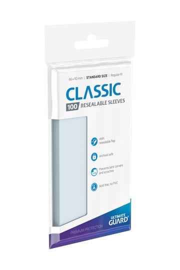 Classic Sleeves Resealable Standard Size Transparent (100)With resealable flap