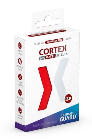 Bustine protettive Ultimate Guard Cortex Sleeves Matte Japanese Size (60) - Red