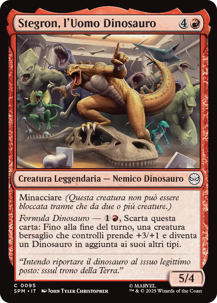 Magic Marvel Spider-man 309 Stegron, l’Uomo Dinosauro foil