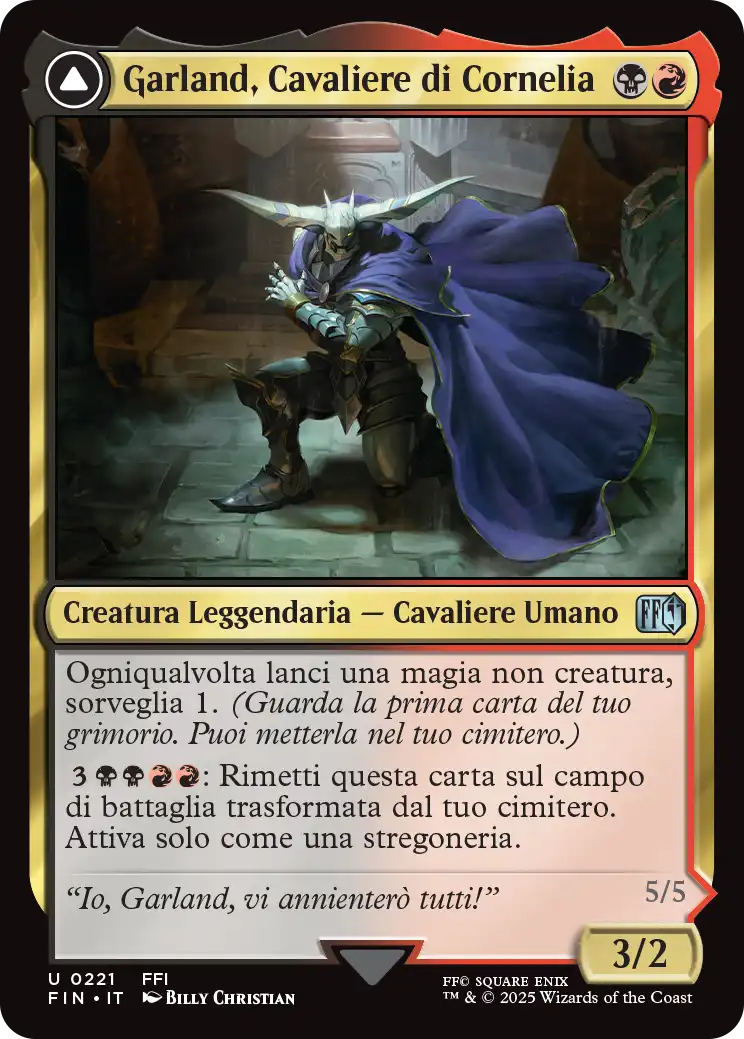 Final Fantasy 221 Garland, Cavaliere di Cornelia/Caos l'Eterno