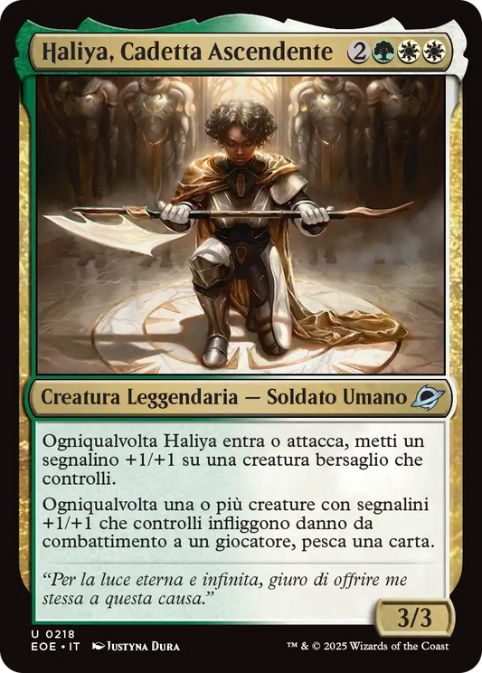 Ai Confini dell' eternità 218 Haliya, Cadetta Ascendente