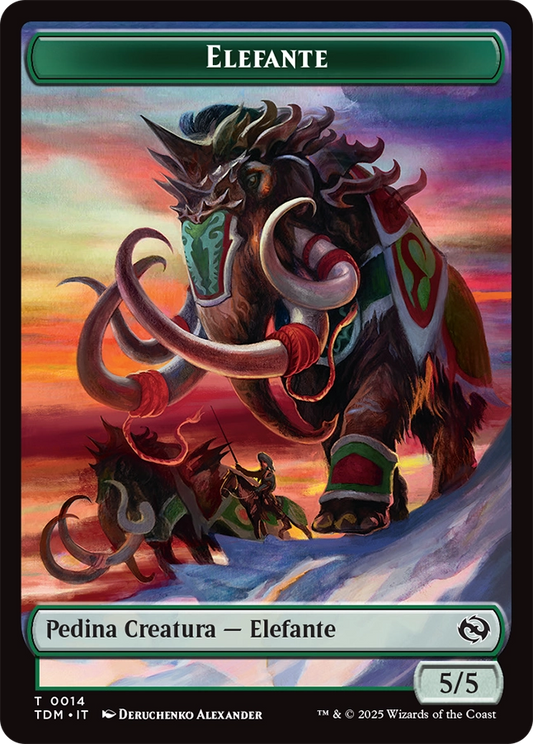 Tarkir la Dracotempesta 419 Elefante/Tesoro token