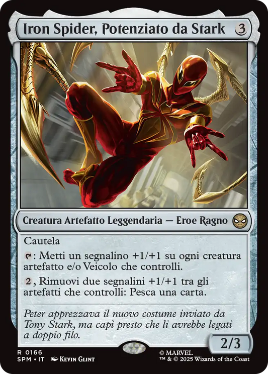 Magic Marvel Spider-man 166 Iron Spider, Potenziato da Stark