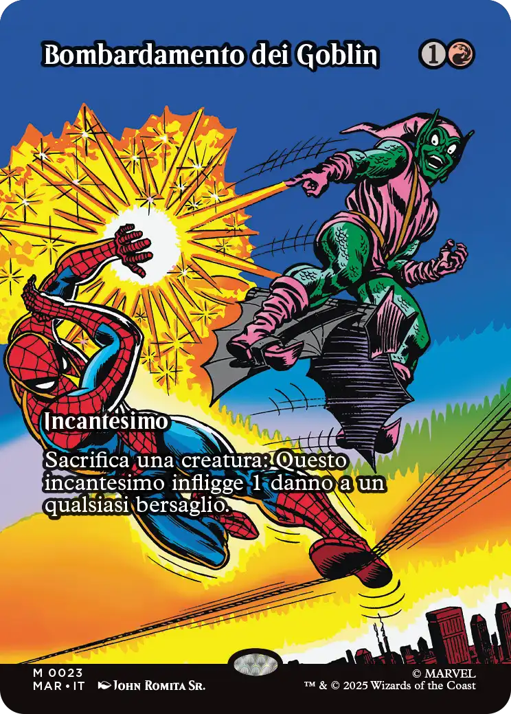 Magic Marvel Spider-man 254 Bombardamento dei Goblin Source Material Cads