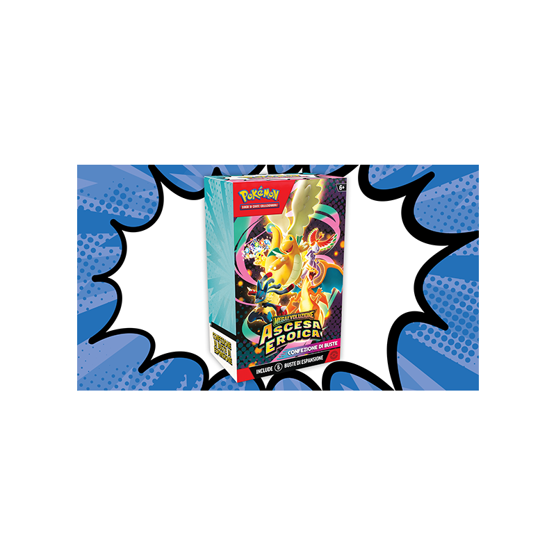 Pokemon MegaEvoluzione Ascesa eroica Bundle 6 Buste, ITA