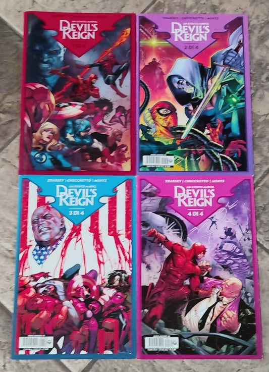 DEVIL'S REIGN 1-2-3-4 SERIE COMPLETAZDARSKY CHECCHETTO PANINI