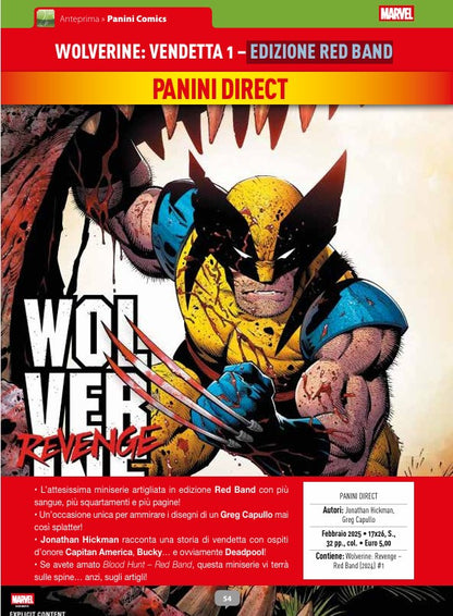 WOLVERINE VENDETTA 1 EDIZIONE RED BAND 1
