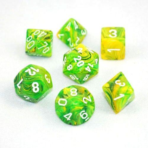 Dadi set da 7 in box Signature-CHESSEX- nuvolosofumetti.