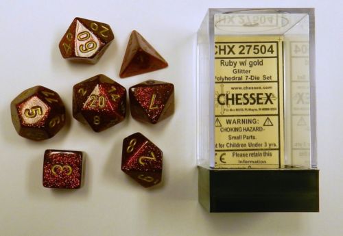 Dadi set da 7 in box Signature-CHESSEX- nuvolosofumetti.