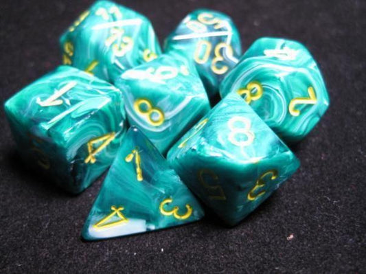 Dadi set da 7 in box Signature-CHESSEX- nuvolosofumetti.