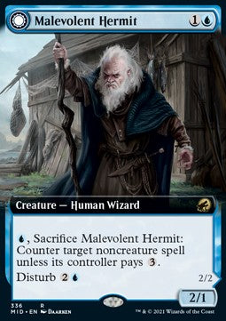 Innistrad caccia di mezzanotte 336 Eremita Malevolo v/ Geist Benevolo extra