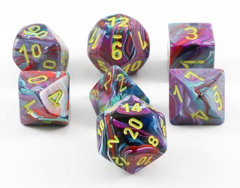 Dadi set da 7 in box Signature (in box trasparente) (in box trasparente)-CHESSEX- nuvolosofumetti.