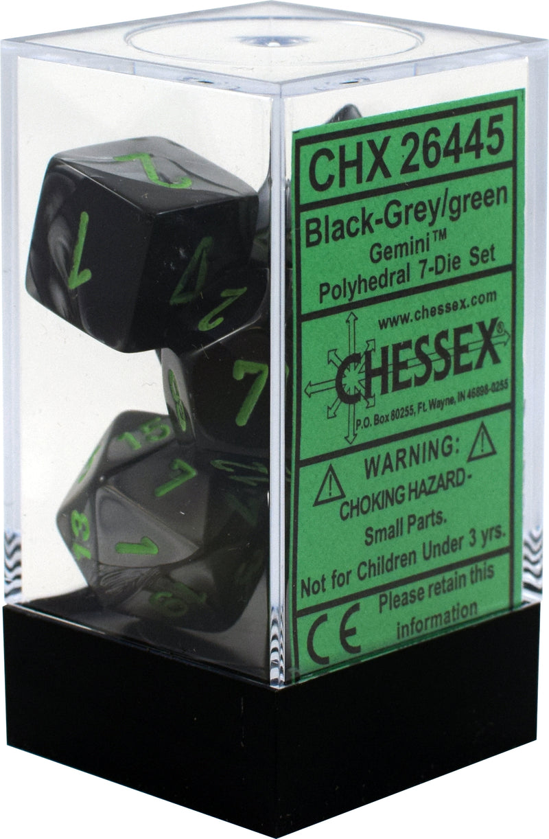 Dadi set da 7 Gemini Polyhedral (in box trasparente) (in box trasparente)-CHESSEX- nuvolosofumetti.
