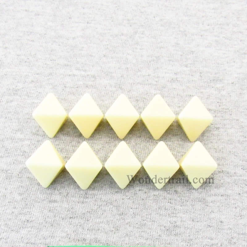 Ivory Blank Dice with No Pips D8 16mm (5/8in) Pack of 10