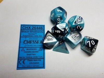 Dadi set da 7 Gemini Polyhedral (in box trasparente) (in box trasparente)-CHESSEX- nuvolosofumetti.