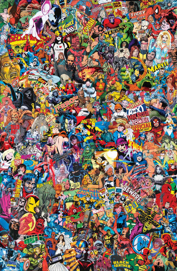 Marvel comics # 1000 Garcin collage, Marvel Usa, nuvolosofumetti,