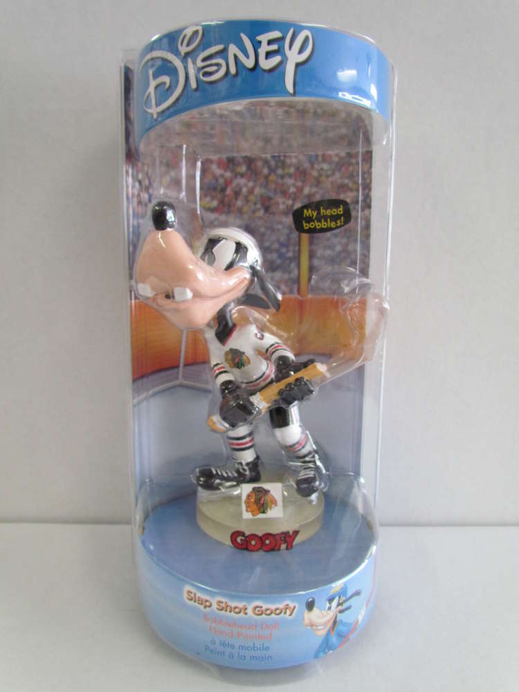 Disney NHL Bobblehead Slap Shot Goofy Chicago Blackhawks (Hockey Stick Broken)-PMS- nuvolosofumetti.