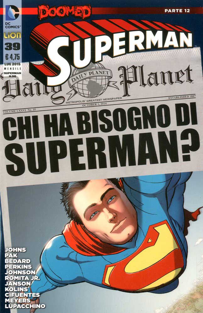 SUPERMAN serie 2012 39-LION- nuvolosofumetti.