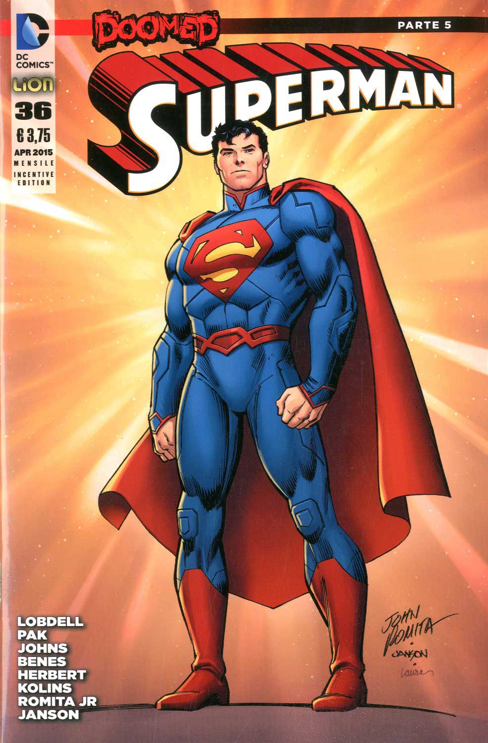 SUPERMAN serie 2012 # 36 incentive cover-LION- nuvolosofumetti.